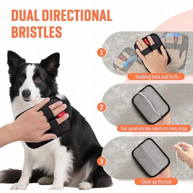 1 Pcs Pet Hair Removal Glove, Electrostatic & Reusable Cat Dog Hair Remover for Couch, Furniture, Carpet, Car Seat | 2025 Upgraded Grooming Gloves & Fur Removal Tool??-2ccO1CSS