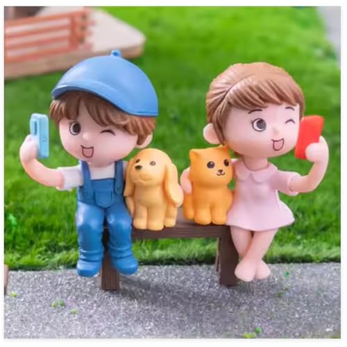 Image of CraftVatika Miniature Couple Showpiece,Romantic Valentine Gifts for Girlfriend Boyfriend Husband Wife,Home Decor Items,Shelf Table Decor,Birthday Gift,Long Distance Relationship Gifts,6.5cm,3.5cm
