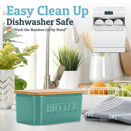 image for PriorityChef Large Butter Dish with Lid for Countertop, Ceramic Butter