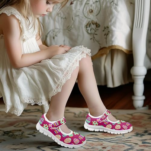 Little Girls Mary Jane Shoes Princess Dress Flats Shoes Christmas Shoes for Party Mesh Breathable Girl's Sneaker School Uniform Shoes 5