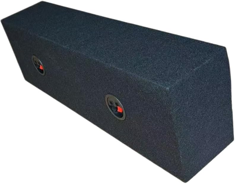 Dual 6.5 Inch Car Audio Subwoofer Enclosure Box, Sealed, Carpet Covered, Black and Gray (Black)
