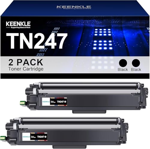 TN247 TN-247BK Cartucho de tóner Compatible para Brother TN-243CMYK TN-243 TN243 TN-247 para tóner Brother MFC-L3750CDW MFC-L3770CDW MFC-L3710CW para DCP-L3550CDW DCP-L3510CDW HL-L32210CW (2 Negros