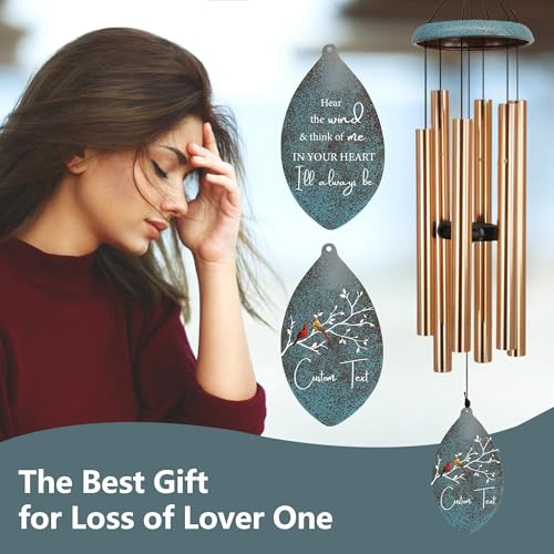 Image of ASTARIN Personalized Sympathy Wind Chimes Deep Tone, 35inch Cardinal Wind Chimes, in Loving Memory of Dad /Mom, Memorial Gifts for Funeral Condolences(Produced in Texas)