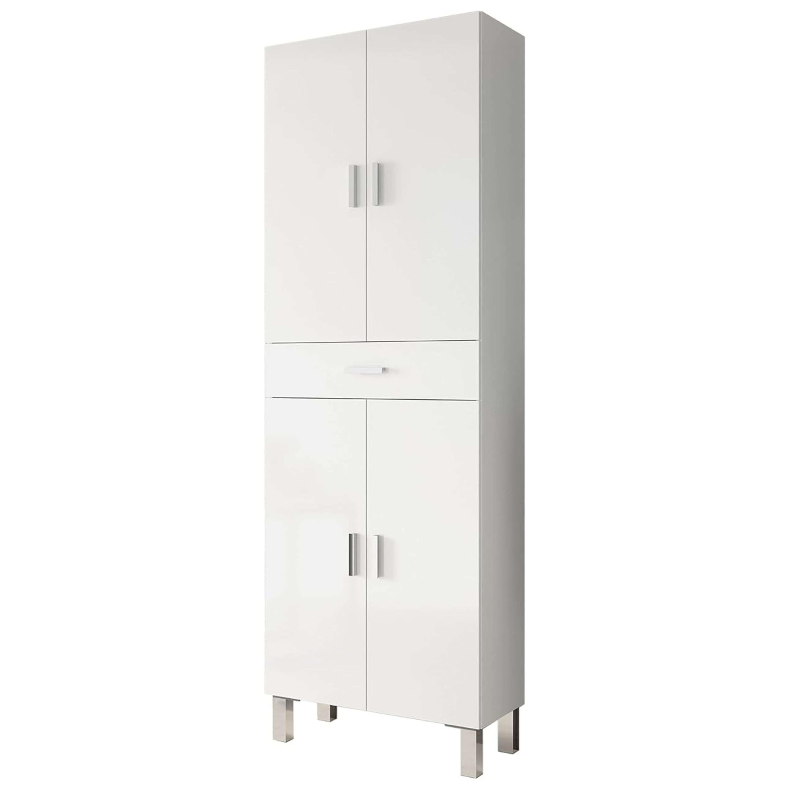 Armario Toscana de Baño - 4 Puertas de 180 x 60 x 29,5 cm - Blanco