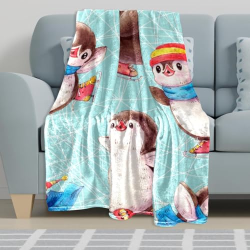 Couverture Polaire Pingouin pour Vos Soirées Cocooning sur le Canapé