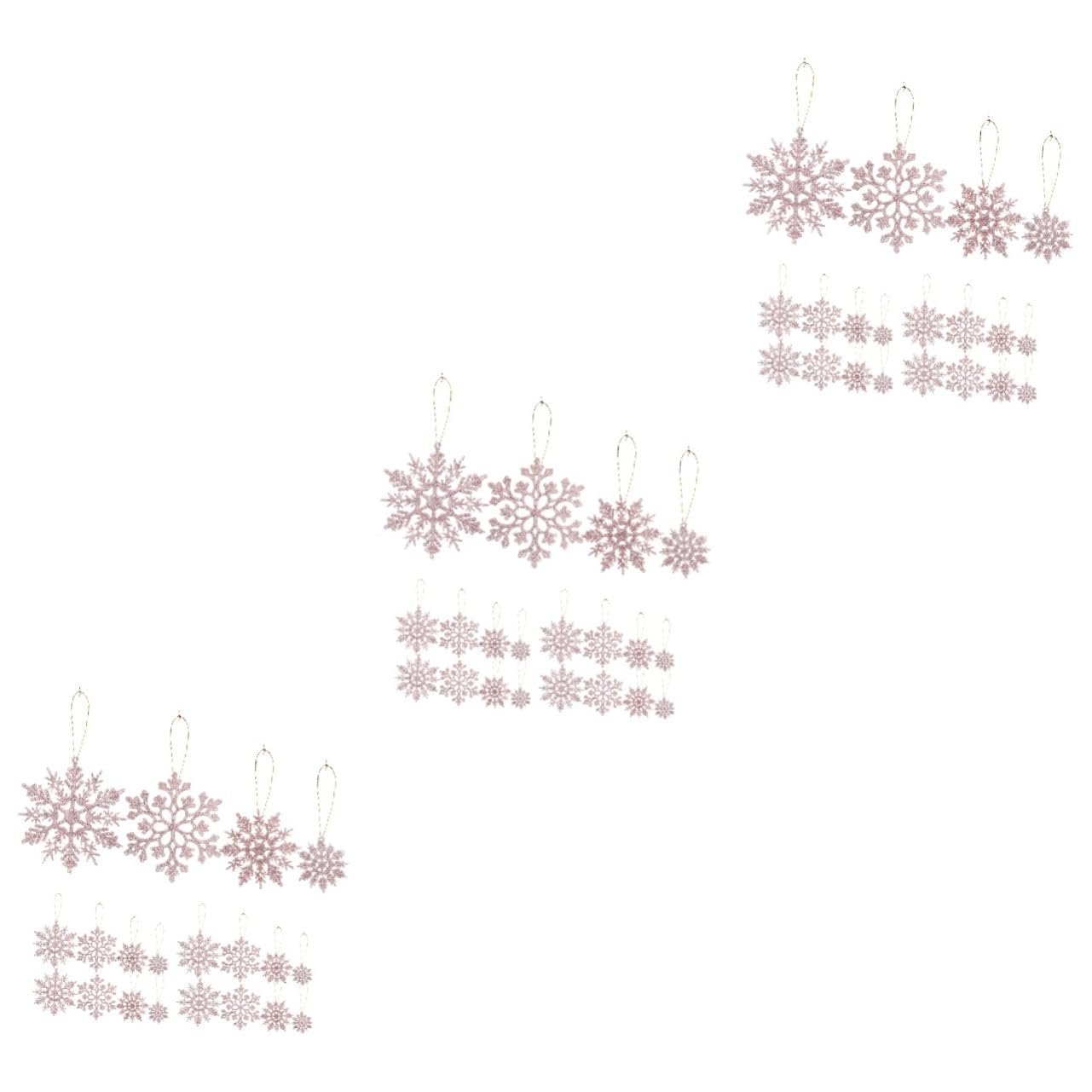 108stücke Teiliges Glitzernde Schneeflocken Weihnachtsbaum-Dekorationen Wiederverwendbare Hängende Ornamente Für Festliche Anlässe Roségold