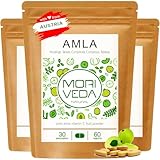 Amla 1000mg | Vitamine C naturelle & Antioxydant | Pour le système immunitaire, la vitalité, la peau, les cheveux, les ongles | Végan & Testé en laboratoire | 180 comprimés de MoriVeda