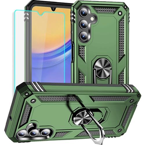 Coque pour Samsung A15 5G antichoc vert militaire pour randonnée et sorties outdoor