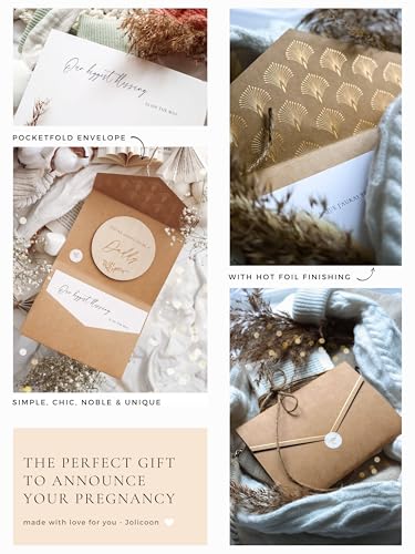 Image of Joli Coon Pregnancy announcement wooden card - You're going to be a daddy with pocketfold envelope and seal sticker - Baby announcement daddy