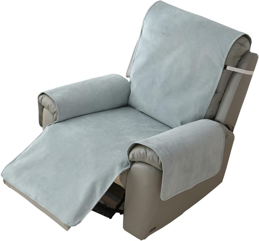 vctops Waterproof Non Slip Recliner Sofa Cover, Solid Color Slipcover Furniture Protector, Washable Couch Cover with Elastic Straps for Kids, Dogs, Pets (Khaki,26")