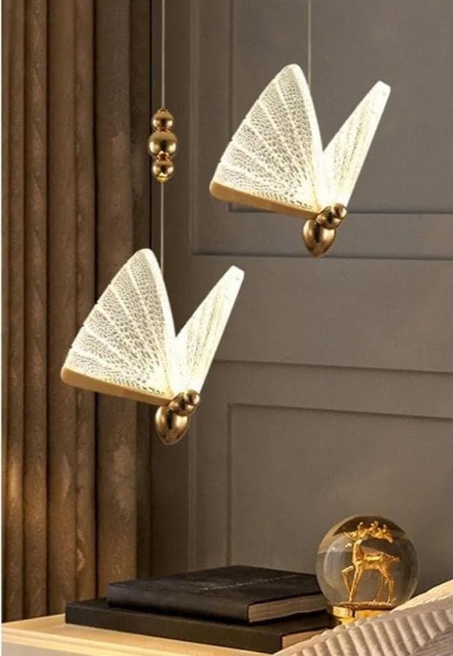 SWIATLO Crystal Wing Butterfly Hanging Lamp for Living Room, Dining Room & Home Office Decor | Elegant Hanging Light for Bedroom, Hallway & Modern Interiors (Pack of 2)-image-20