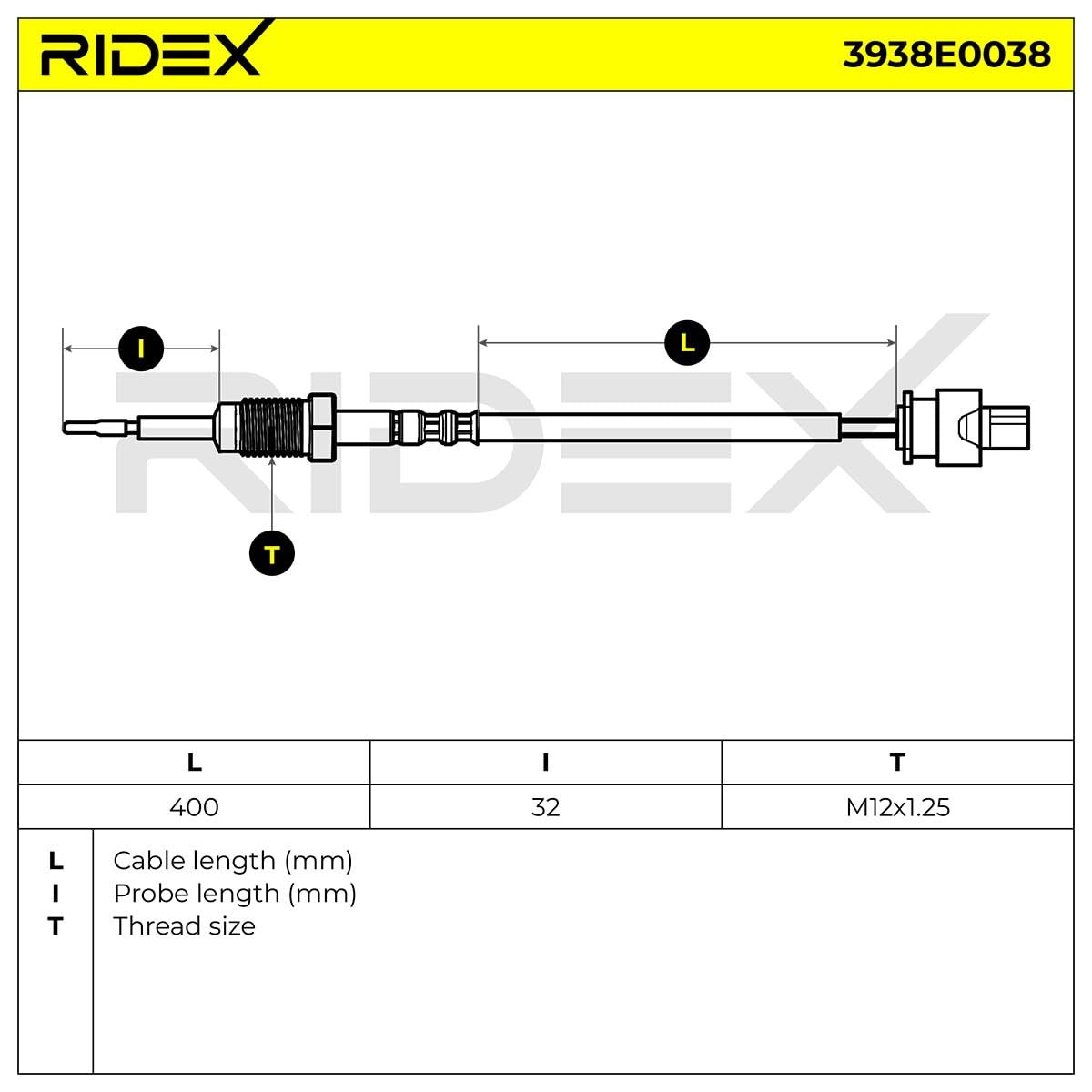 RIDEX Sensore Temperatura gas scarico Compatibilità con BMW 3 Sedan E90