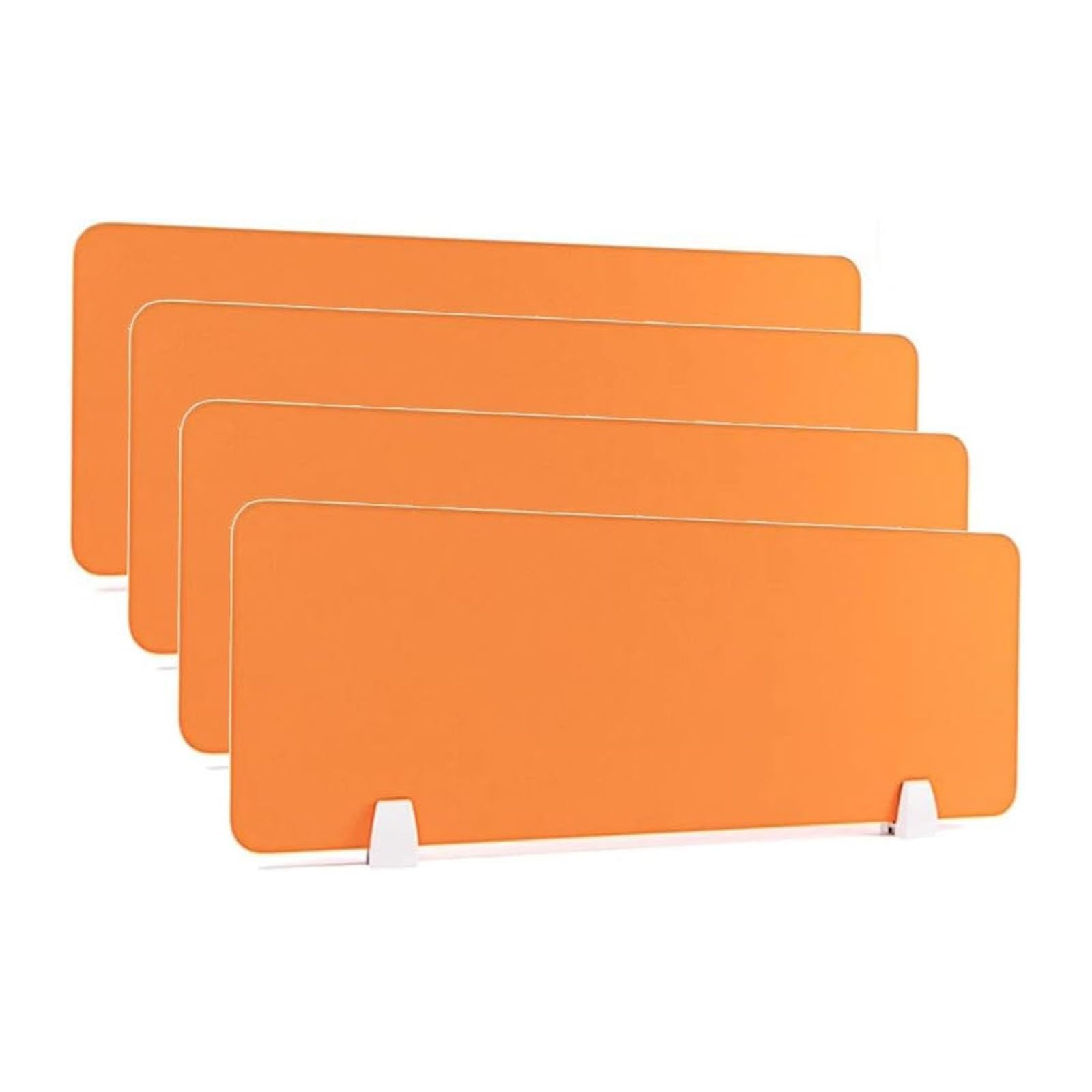 GJZQDKX Office Cubicle Privacy Divider 4 Pack Soundproof Desk Partition Panels for Student Desks Table Mounted Fabric Screen Orange 80x30cm