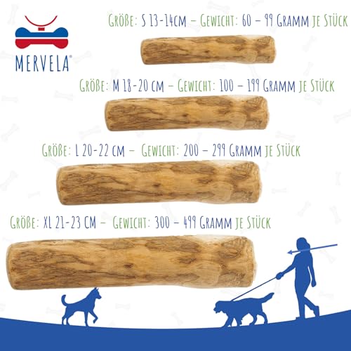 MERVELA® Kaffeeholz für Hunde – Natürliches Kauspielzeug aus nachhaltigem Holz – Langlebiges Hundespielzeug für Zahnpflege und Kauspaß – Ideal für kleine Hunde (Small, 1 Stück)