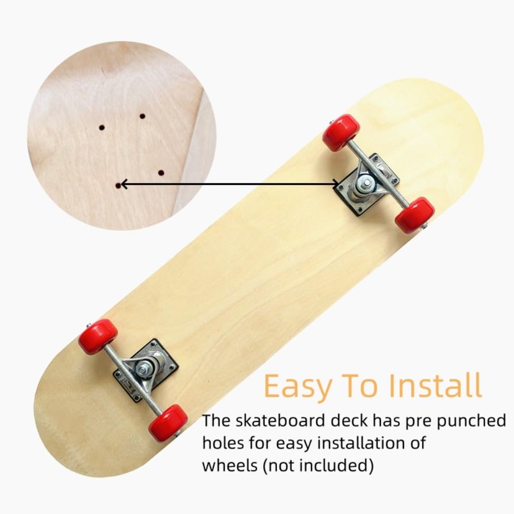 Planche de skateboard vierge non finie en bois, pour graffiti