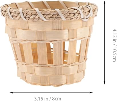 Angoily Bamboo Drum Lamp Shade 4.13X4.13X3.14In Woven Pendant Ceiling Light Cover Set of 4 for Indoor Home Office Study Hotel Decor