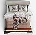 SxinHome Motocross Racer Bedding Set for Teen Boys,Duvet Cover Set,3pcs 1 Duvet Cover 2 Pillowcases(no Comforter Inside), Twin Size