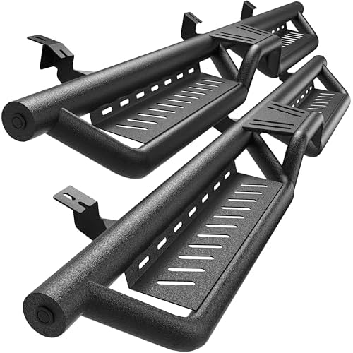 YITAMOTOR Running Boards & Side Steps Compatible with 2005-2023 Toyota Tacoma Double Cab, Black Powder Coated Nerf Bars, Two-Stair for Roof Operation