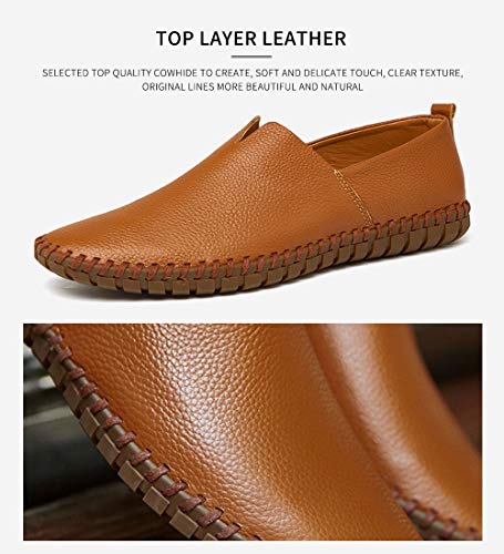 Image of Men's Genuine Leather Loafer Shoes Slip On Soft Walking Driving Shoes