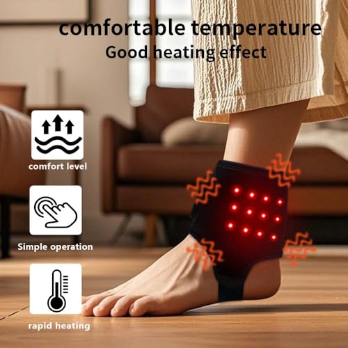 Faja térmica para tobillo con vibración, inalámbrica y recargable para calidez y relajación muscular, soporte térmico ajustable para tobillo para uso diario en casa u oficina miniatura 7