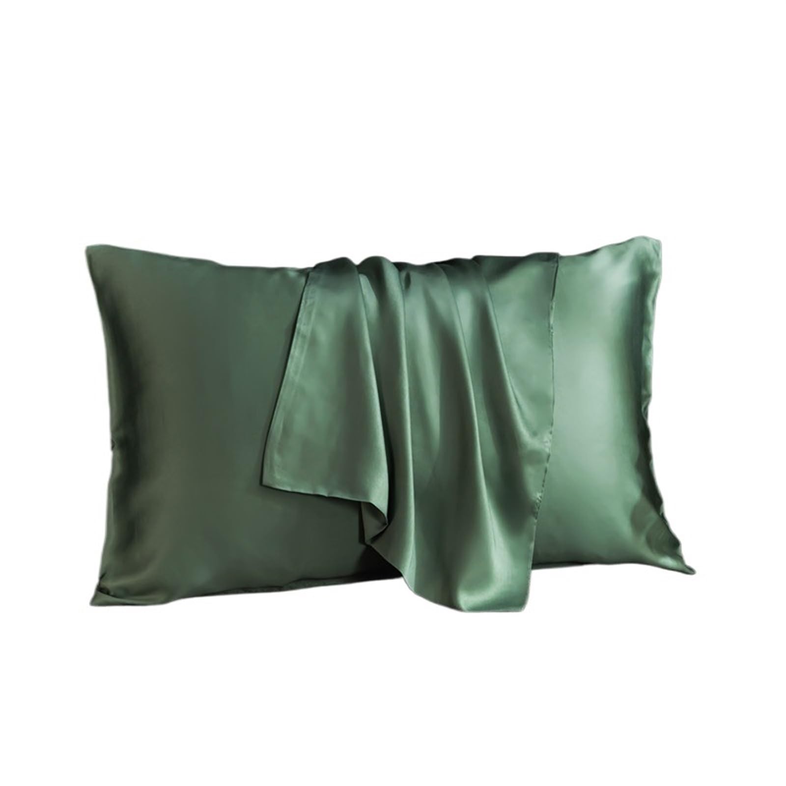 federe seta Fodera for cuscino in seta di gelso Busta in tinta unita Federa for for for dormire(Green,50x80cm 2pcs)