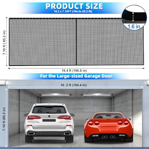 Sliding Garage Door Screen 2 Car with Track Closure - image 3