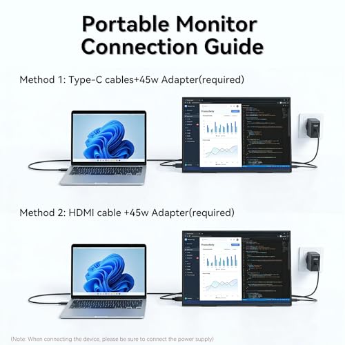 Image of 23.8 inch Portable Monitor, Ultra HD 3840x2160 IPS Display, 100% sRGB,Portable Monitor for Laptop, Plug & Play,Large Portable Monitors are Better Suited for Watching World Cup Matches.