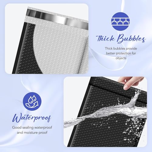 Image of Fuxury Bubble Mailers Bulk 9.5x14.5 inch 250 Pack Black Large Padded Envelopes | Usable Size 9.5x13.5 inch Self Seal Bubble Envelopes Padded Mailers Shipping Bags for Mailing book Shirt Small Business #4