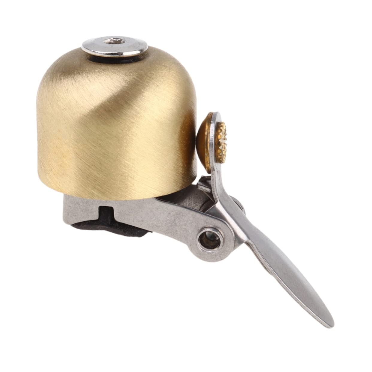 GRIRIW Vintage Copper Bike Bell Loud Sound Cycling Warning Bell with Bendable Metal Sheet for Easy Installation for Mountain and Road Bikes Essential Outdoor Bike Accessory