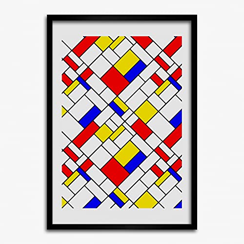 Affiche 50x70 cm peinture moderne avec cadre en bois MDF pour tableau abstrait