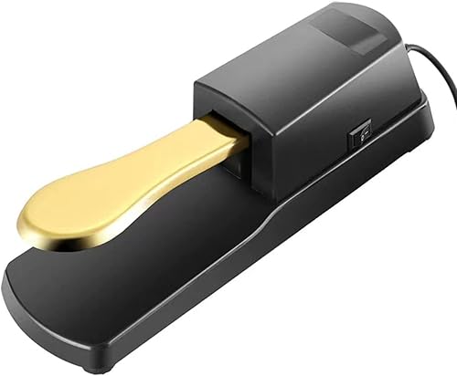 Miniatura 1 de LUNNUN Pedal de sostenimiento universal con acción estilo piano para teclados MIDI, pianos digitales, teclados electrónicos, interruptor de