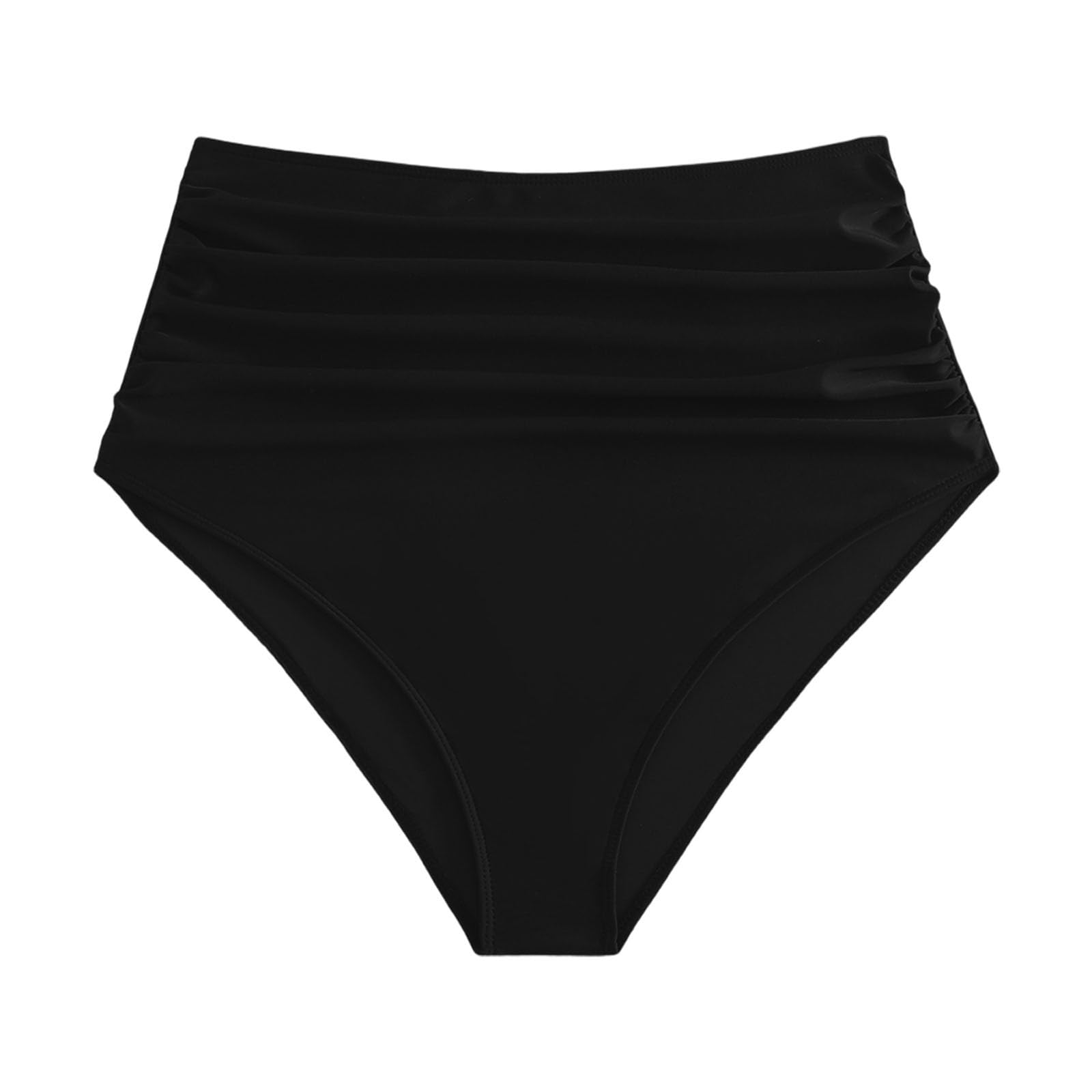 Mujer Bragas Bikini Culotte Cintura Alta Drapeado Control de Abdomen Deportivo Natacion