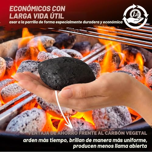 Briquetas de carbón vegetal sin chispas para barbacoas seguras DEUBA 27kg 5