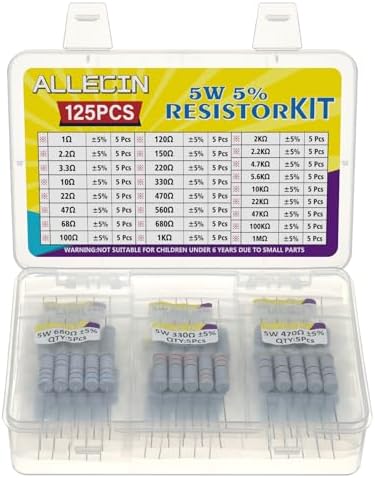 BOJACK Kit Di Assortiento Di Resistori 0 Oh - 5,6 Oh 1/4W - Foto 6