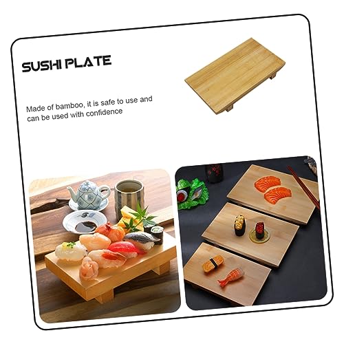 Plato para sushi y postre de bambú Caqui miniatura 6