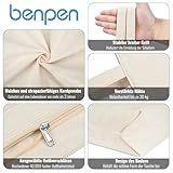 benpen Cord Uni Tasche Shopper Damen,Beige Schule Handtasche Groß Schultasche Umhängetasche Tote Bag Unitasche Arbeitstasche mit Reißverschluss Fächern,Geschenk für Sie Damen