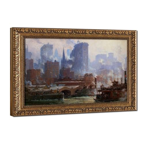 Toile The Wall Street Ferry Slip Colin Campbell Cooper : habillez vos murs vides facilement