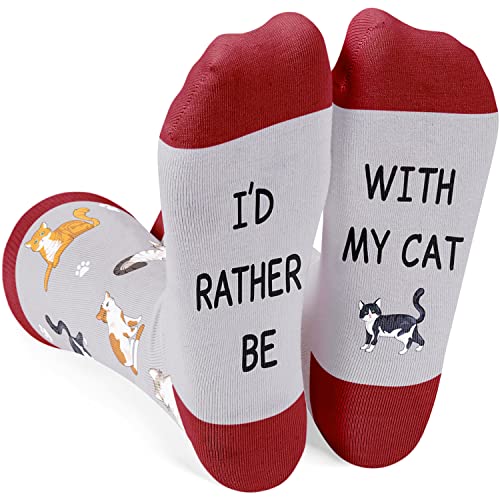 Zmart Funny Cat Gifts For Cat Lovers Cat Lover Gifts For Women Men, Novelty Cat Socks Crazy Silly Fun Socks cover