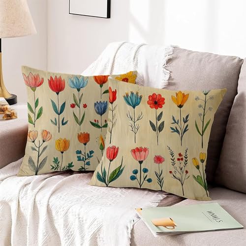 Housses de coussin fleurs décoratives en velours doux pour salons et jardins d'hiver