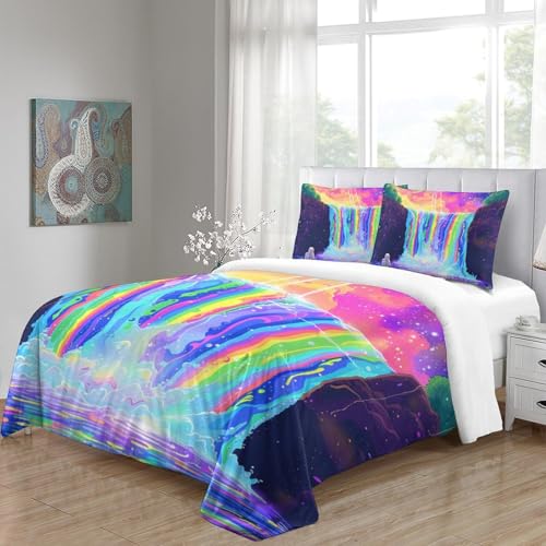 Housse de couette super king 260x220 cascade 3D microfibre douce
