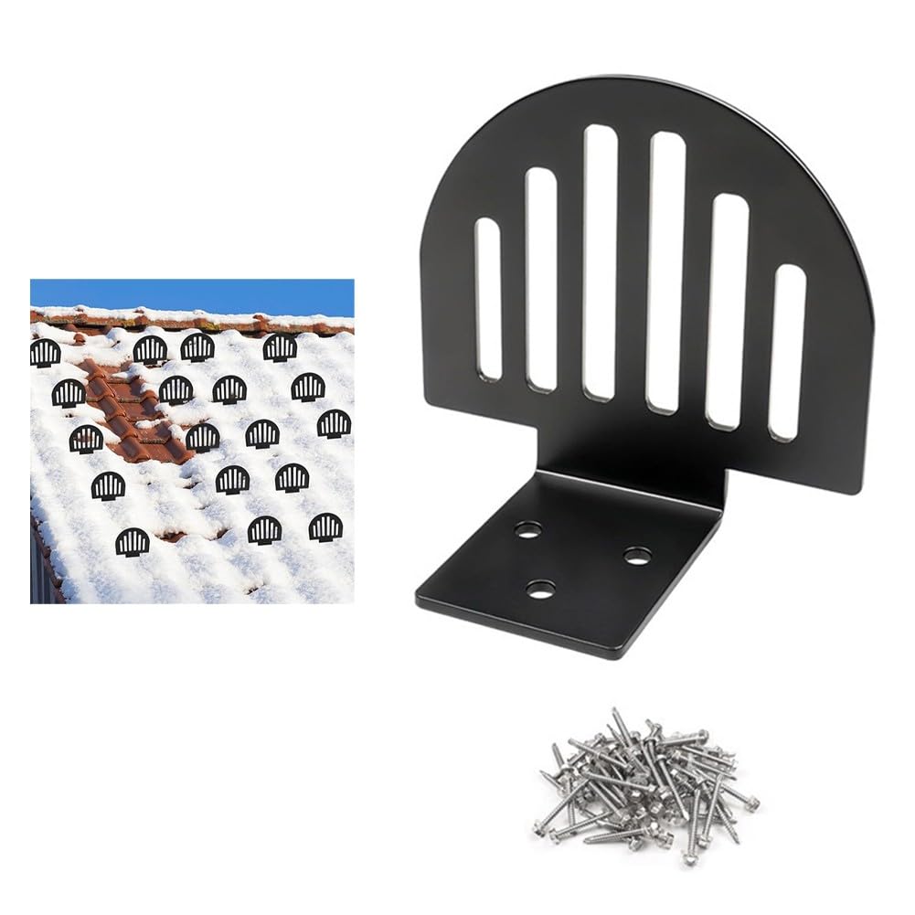 Protectores de nieve de techo de metal, sistema de retención de nieve, dispositivo antideslizante, evita la acumulación de nieve, diseño en forma de abanico, resistente al óxido, paquete