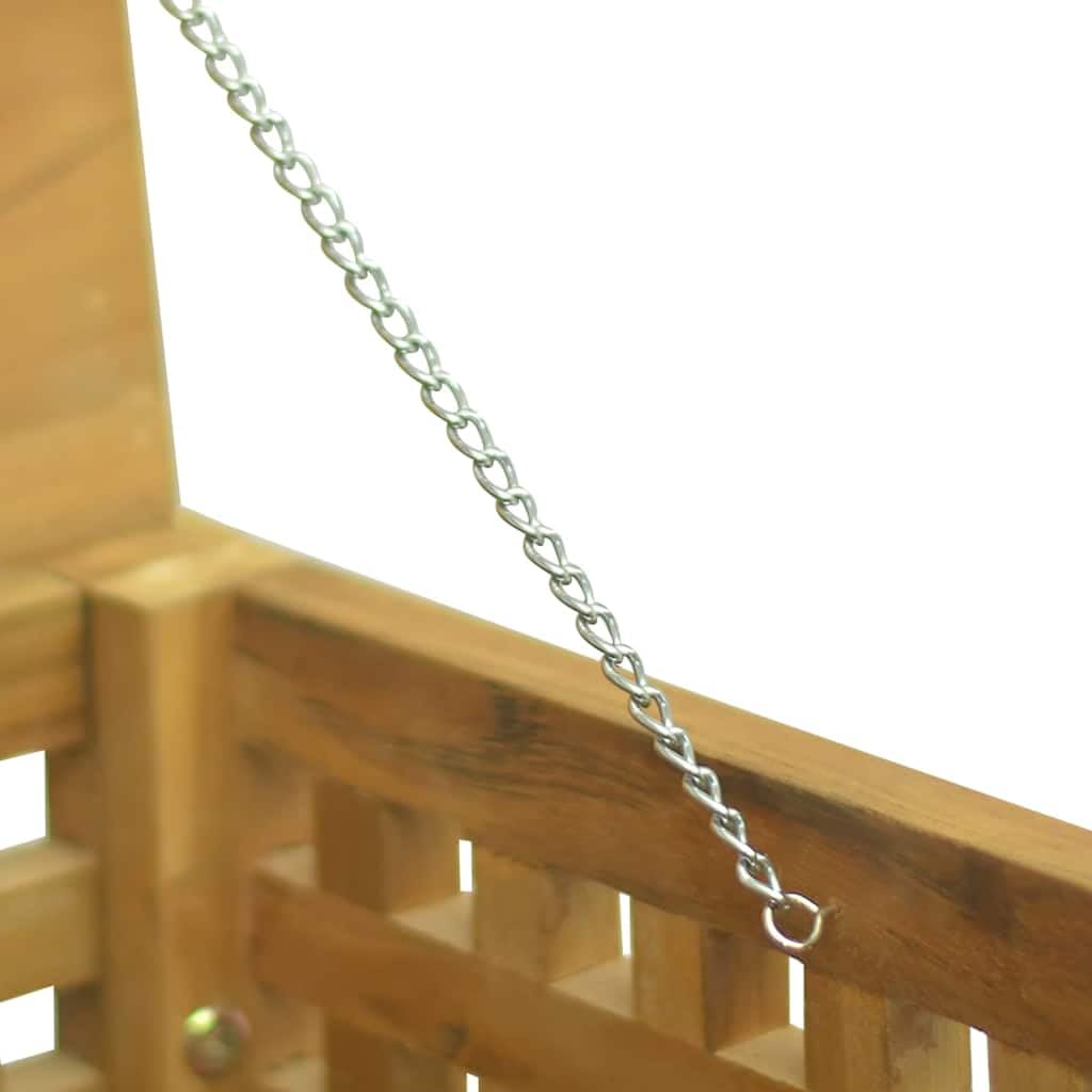 Seilbox aus massivem Teakholz 40x40x40 cm mit Sitzfunktion wetterfest für Garten Balkon Terrasse Outdoor mit Stauraum und Schutz für Kissen Auflagen und Zubehör