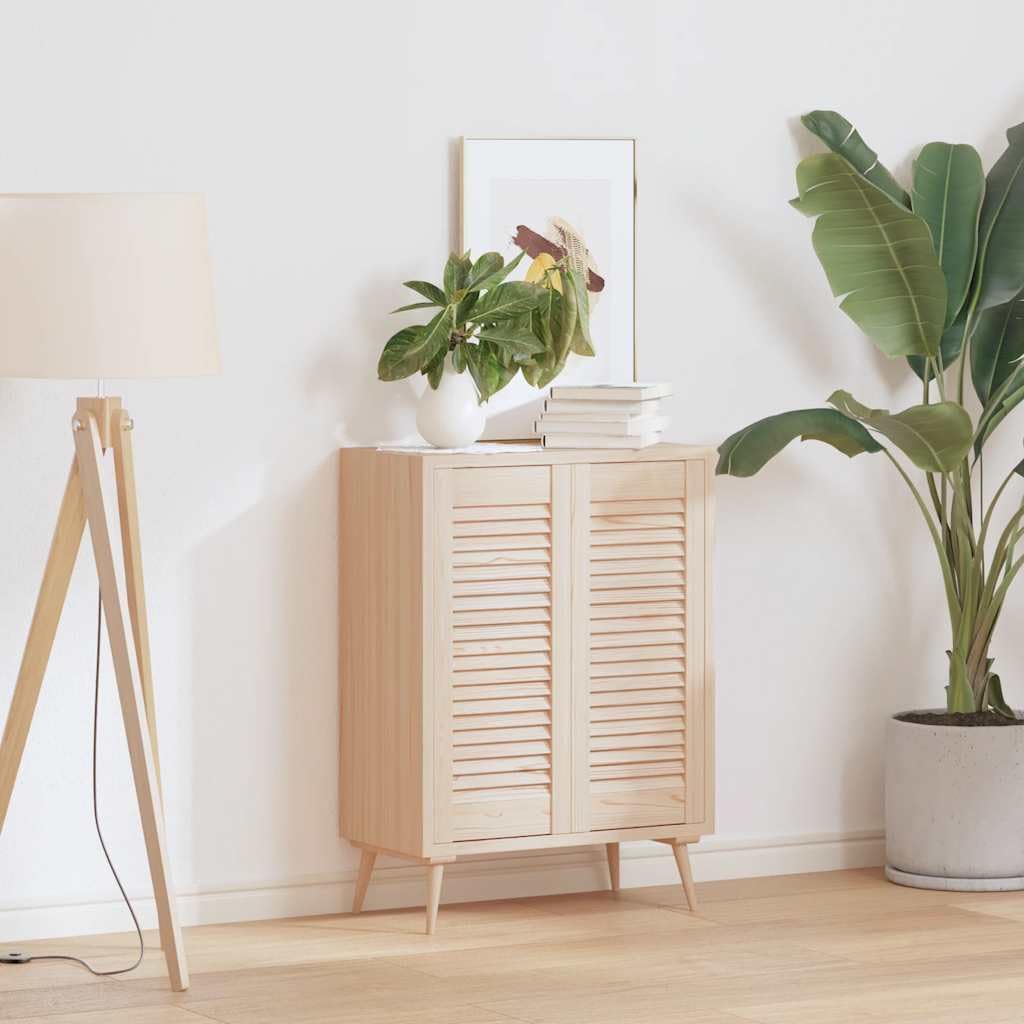 Lot de 2 Porte à Persiennes, Porte d'armoire Panneaux de Placard Garde-Robe Buffet 2 pcs 69x29,5cm bois de pin massif