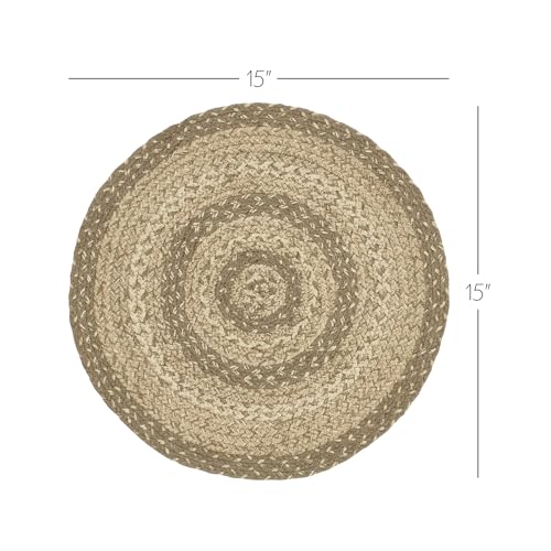 VHC-Brands-Cobblestone-Trivet-Hot-Pad-for-Pots-Pans-Tan-Grey-White-Jute-Blend-Round-Circle-15-Inches VHC Brands Cobblestone Trivet Hot Pad for Pots Pans Tan Grey White Jute Blend Round Circle 15 Inches
