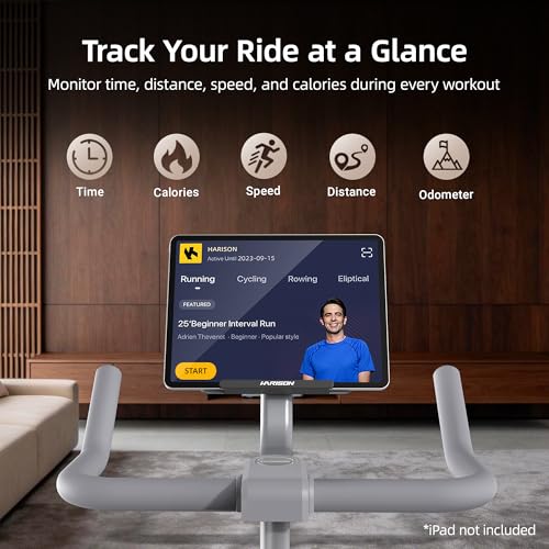 Image of HARISON Exercise Bike for Home, Magnetic Indoor Cycling Bike with Quiet Dual-Belt Drive, 380 LB Capacity Exercise Bike, Adjustable Resistance Stationary Bike with Push-to-Stop, App Compatible