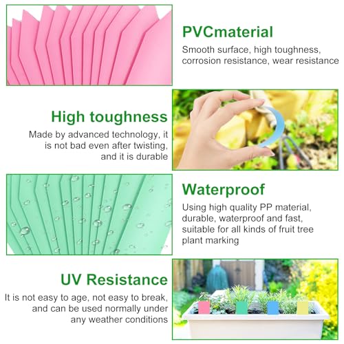 510 Stück Pflanzenschilder zum beschriften mit 1 Marker Pen Bunte Pflanzenstecker Kunststoff Pflanzschilder Garten Pflanzenetiketten für Anzucht Zubehör, Kräuter, Gemüse, Blumen – Bild 4