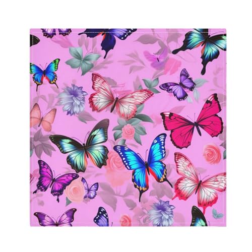 Servilletas de Tela Reutilizables Mariposa Rosa Pack x4 miniatura 1