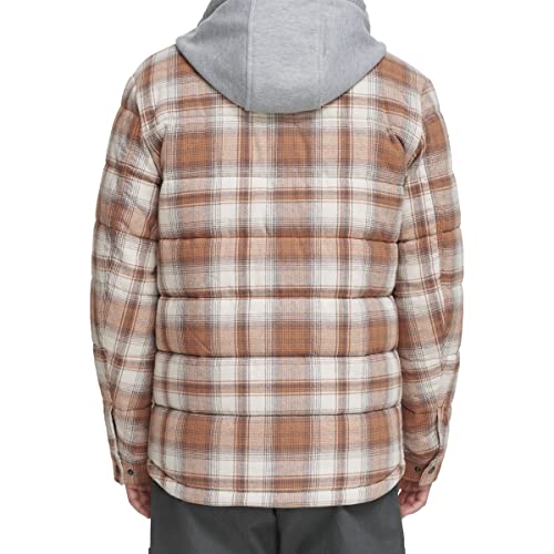Image of Levi's mens Plaid Sherpa Lined Hooded Shirt Jacket (Regular & Big & Tall Sizes)
