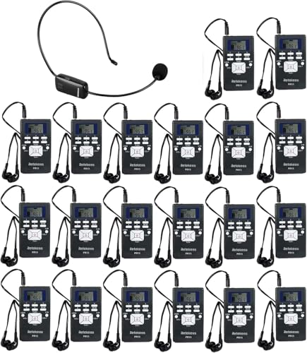 Sistema de Traducción para Iglesia Retekess PR13 B: Transmisor FM TR503 con Auriculares, Radio FM Digital, 5 Emisoras Preestablecidas, Receptor FM Portátil (1 Transmisor y 20 Receptores) miniatura 1
