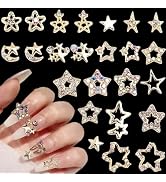 Maigitur 24Pcs Nail Charms Heart Nail Art Charms Red Love Glitter Crystals Diamonds Nail…